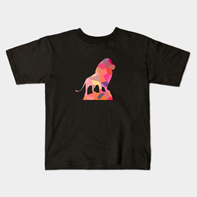 colorful lion symbol Kids T-Shirt by kitispa